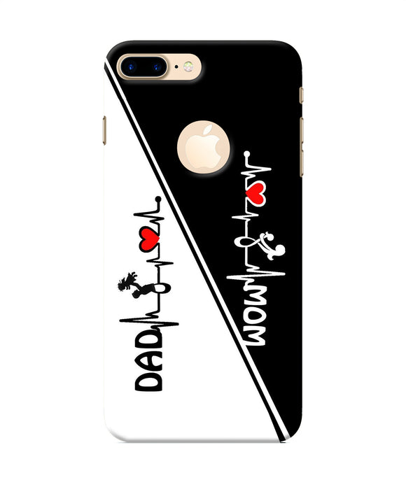 Mom Dad Heart Line Black And White Iphone 7 Plus Logocut Back Cover