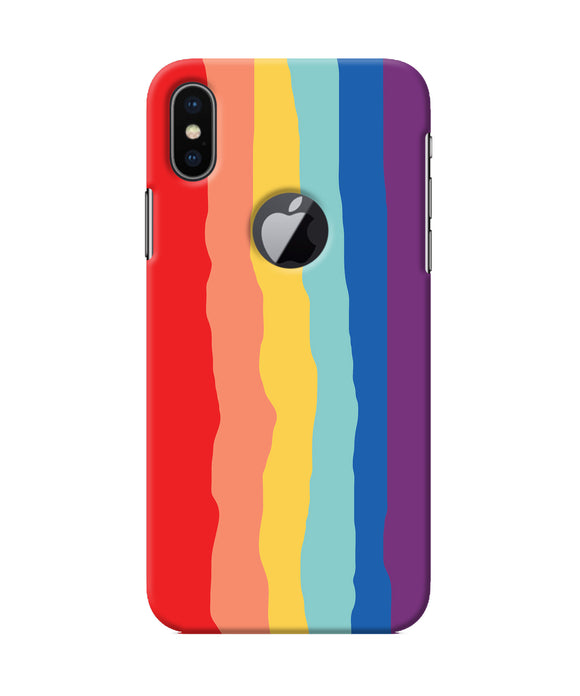 Rainbow Iphone X logocut Back Cover