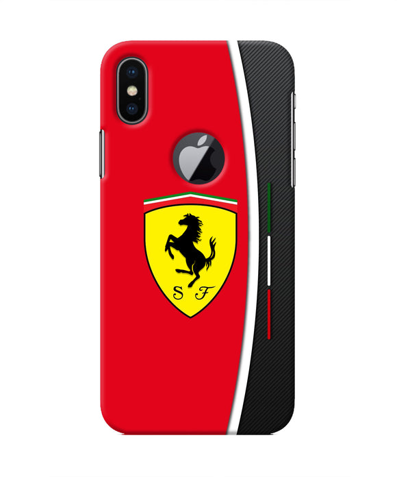 Ferrari Abstract Maroon Iphone X logocut Real 4D Back Cover