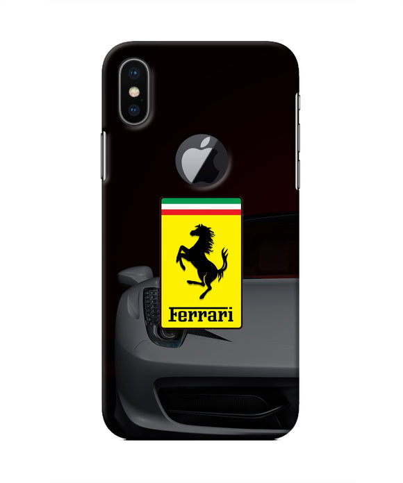 White Ferrari Iphone X logocut Real 4D Back Cover