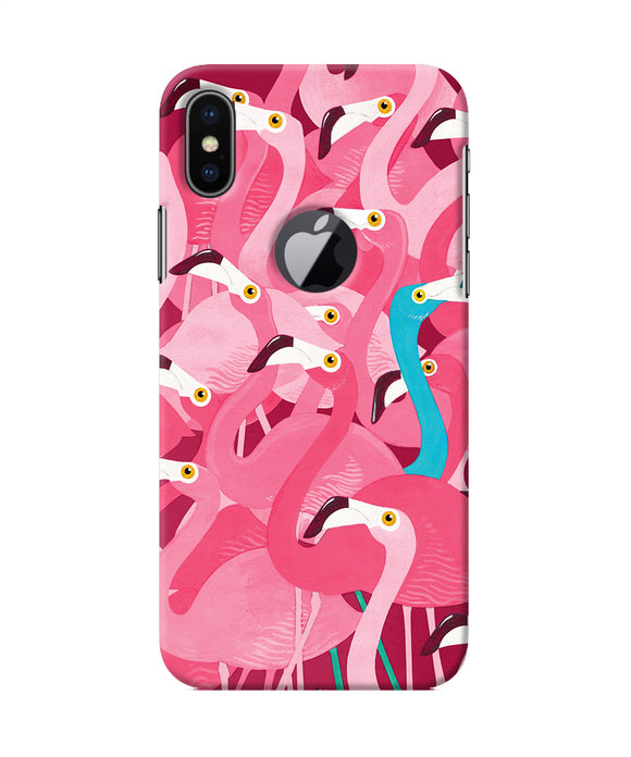 Abstract Sheer Bird Pink Print Iphone X Logocut Back Cover