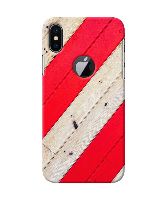 Abstract Red Brown Wooden Iphone X Logocut Back Cover