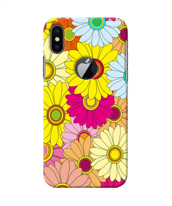 Abstract Colorful Flowers Iphone X Logocut Back Cover