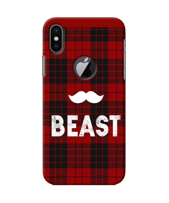 Beast Red Square Iphone X Logocut Back Cover