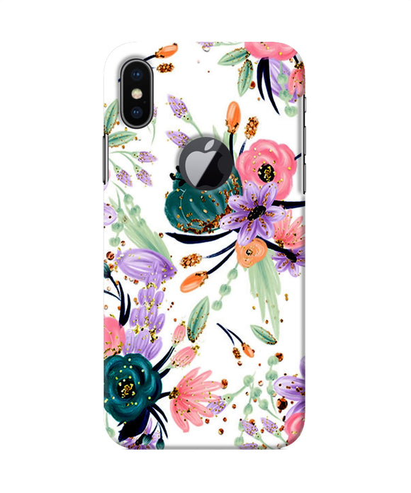 Abstract Flowers Print Iphone X Logocut Back Cover