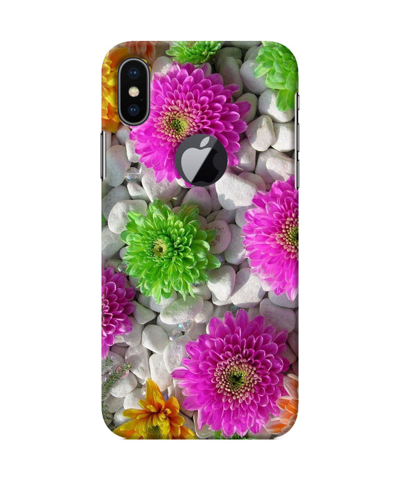 Natural Flower Stones Iphone X Logocut Back Cover