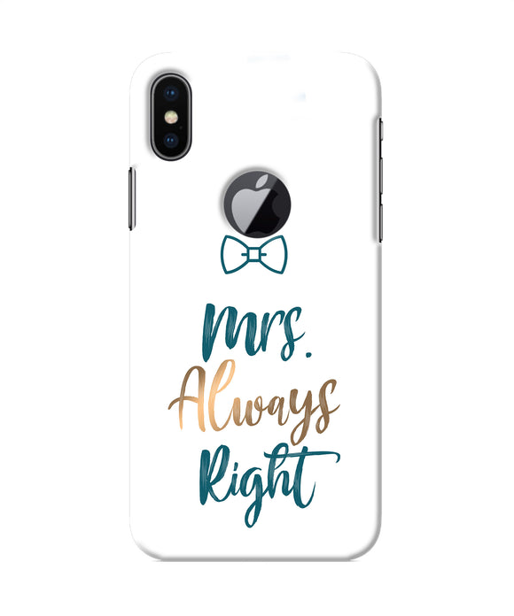 Mrs Always Right Iphone X Logocut Back Cover