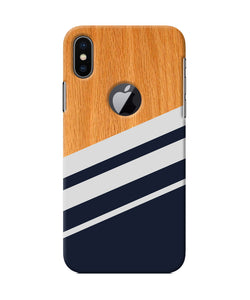 Black And White Wooden Iphone X Logocut Back Cover