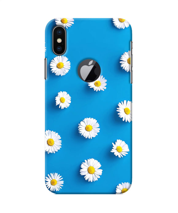 White Flowers Iphone X Logocut Back Cover