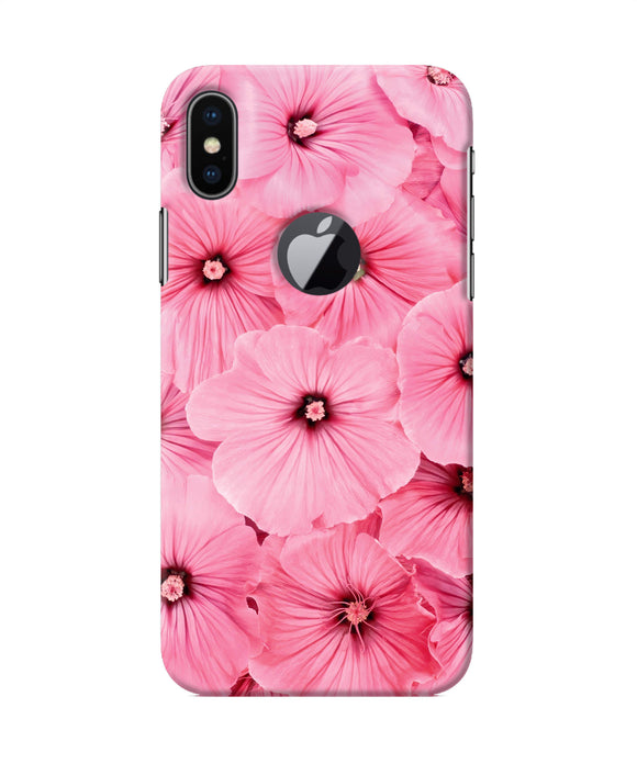 Pink Flowers Iphone X Logocut Back Cover