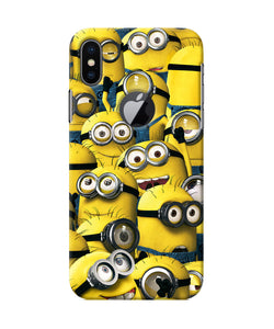 Minions Crowd Iphone X Logocut Back Cover