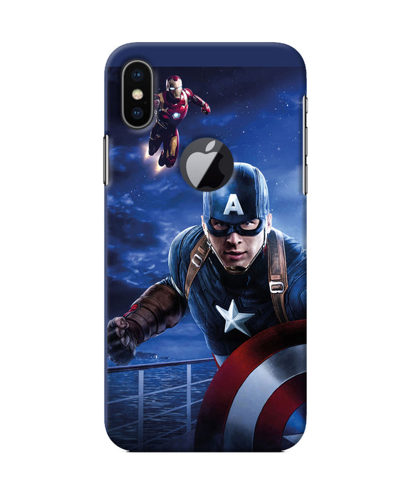 Captain With Ironman Iphone X Logocut Back Cover