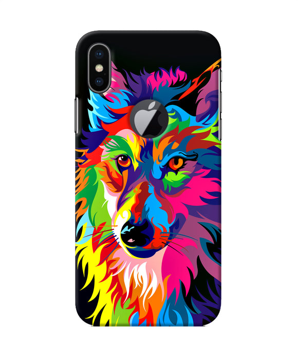 Colorful Wolf Sketch Iphone X Logocut Back Cover
