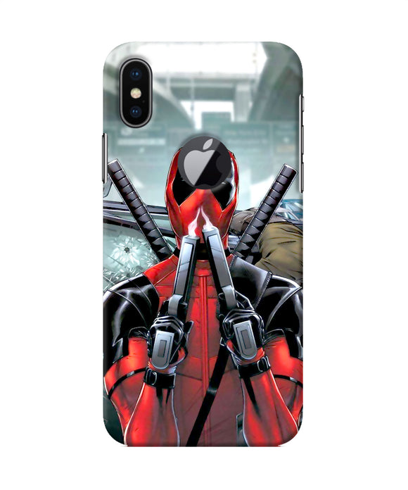 Deadpool With Gun Iphone X Logocut Back Cover