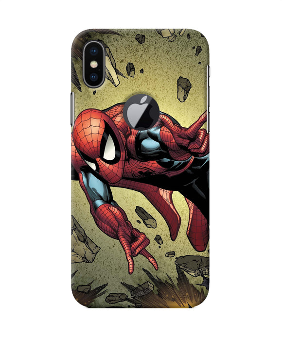 Spiderman On Sky Iphone X Logocut Back Cover