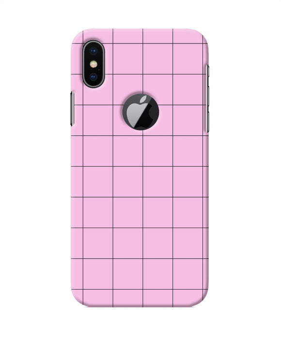 Pink Square Print Iphone X Logocut Back Cover