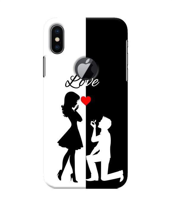 Love Propose Black And White Iphone X Logocut Back Cover