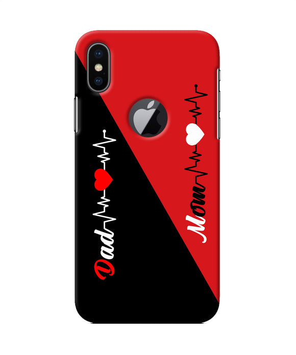 Mom Dad Heart Line Iphone X Logocut Back Cover