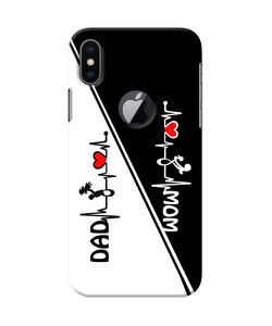 Mom Dad Heart Line Black And White Iphone X Logocut Back Cover