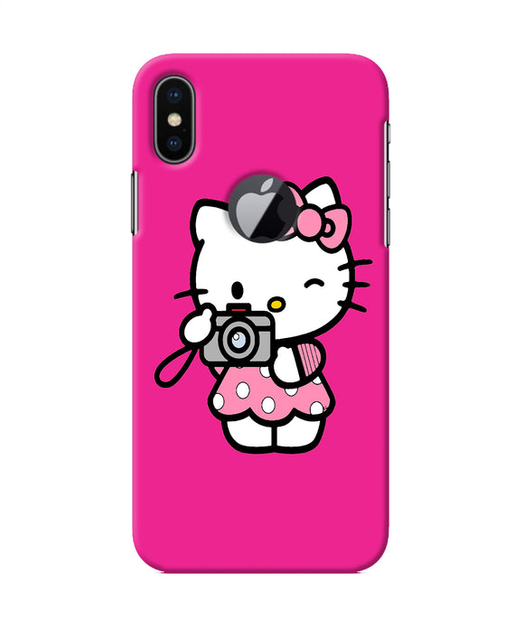 Hello Kitty Cam Pink Iphone X Logocut Back Cover