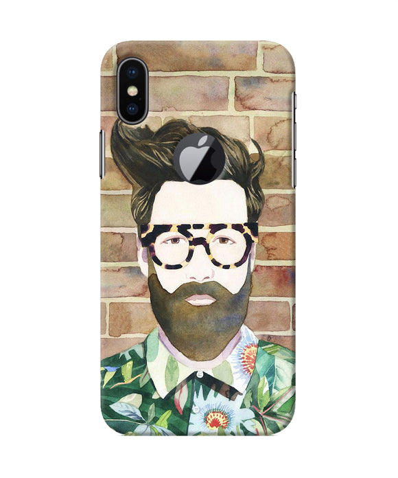 Beard Man With Glass Iphone X Logocut Back Cover