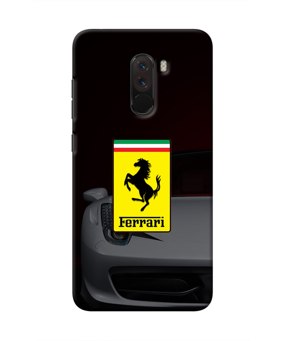 White Ferrari Poco F1 Real 4D Back Cover