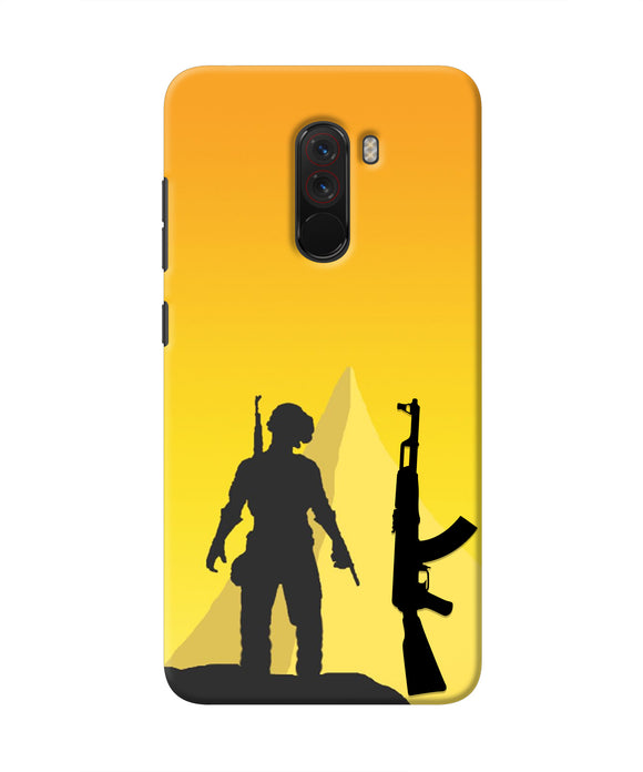 PUBG Silhouette Poco F1 Real 4D Back Cover