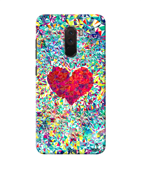 Red Heart Print Poco F1 Back Cover
