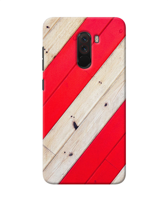 Abstract Red Brown Wooden Poco F1 Back Cover