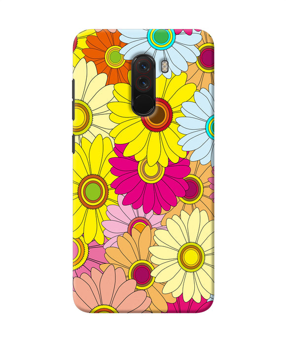 Abstract Colorful Flowers Poco F1 Back Cover