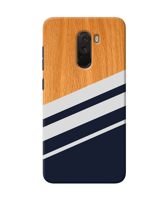Black And White Wooden Poco F1 Back Cover