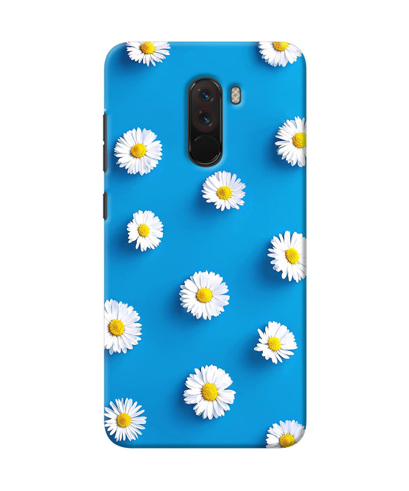 White Flowers Poco F1 Back Cover