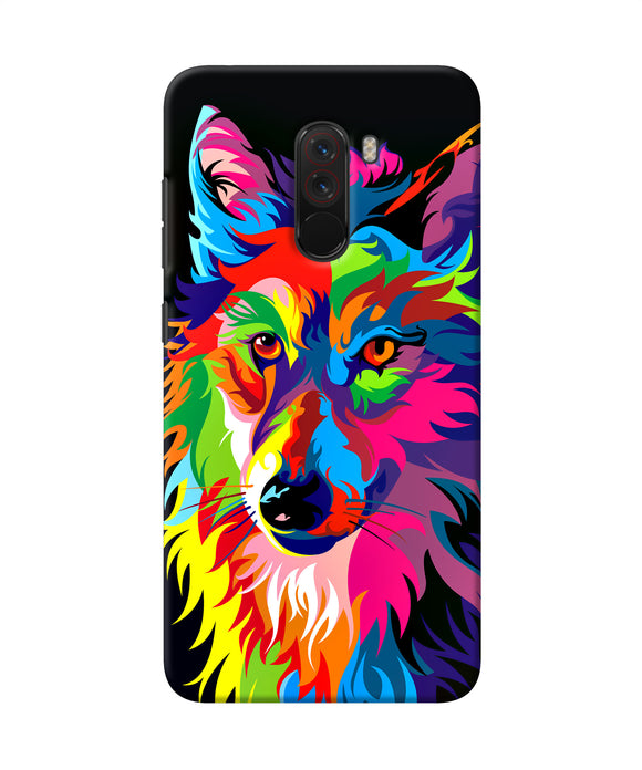 Colorful Wolf Sketch Poco F1 Back Cover