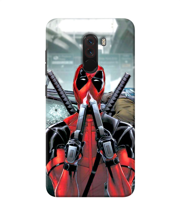 Deadpool With Gun Poco F1 Back Cover