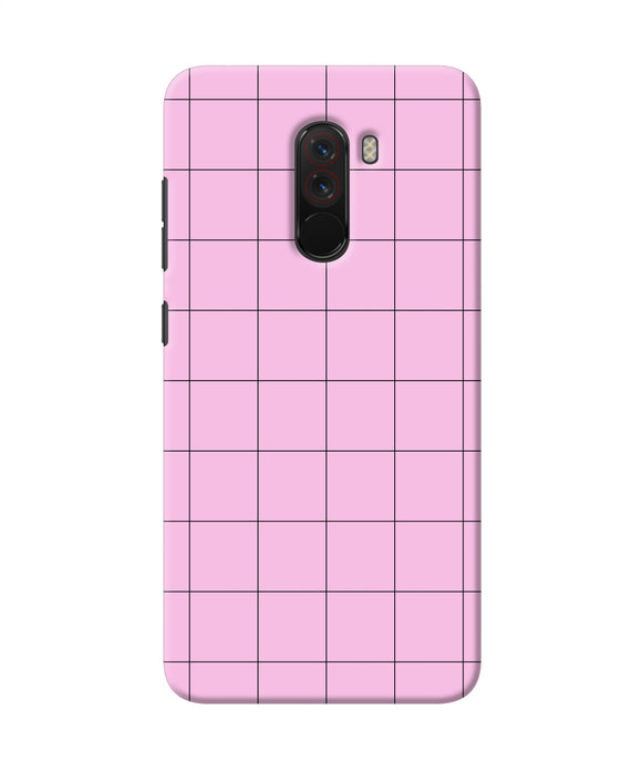 Pink Square Print Poco F1 Back Cover
