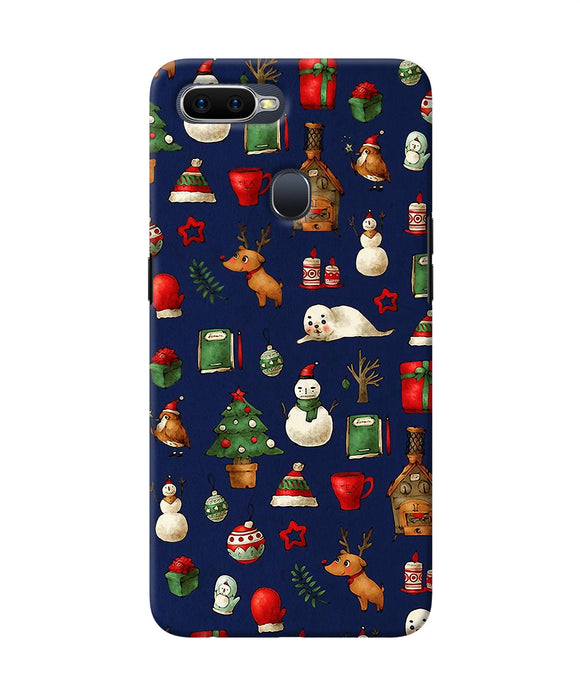 Canvas Christmas Print Oppo F9 / F9 Pro Back Cover
