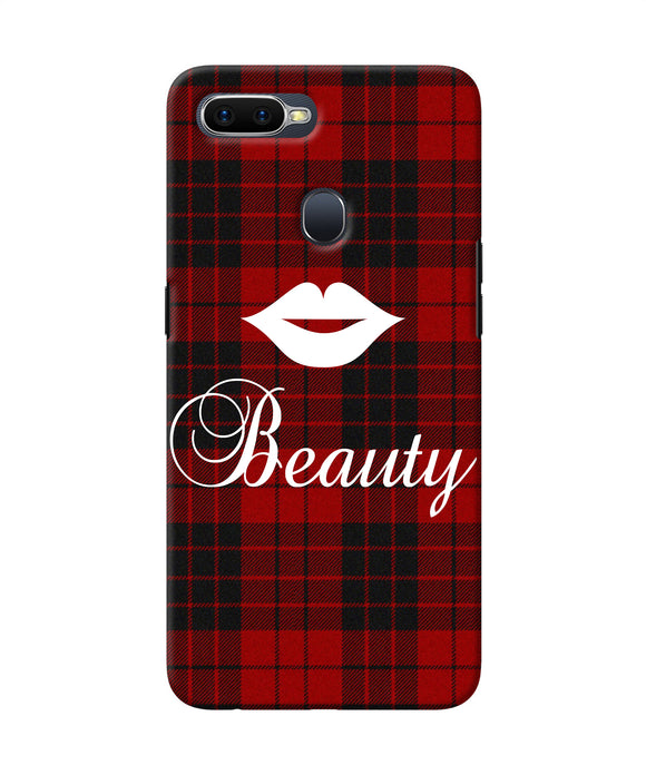 Beauty Red Square Oppo F9 / F9 Pro Back Cover