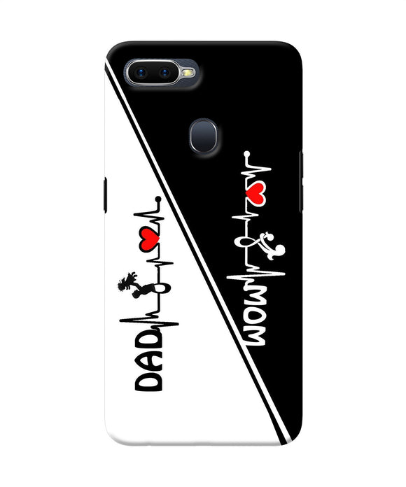 Mom Dad Heart Line Black And White Oppo F9 / F9 Pro Back Cover