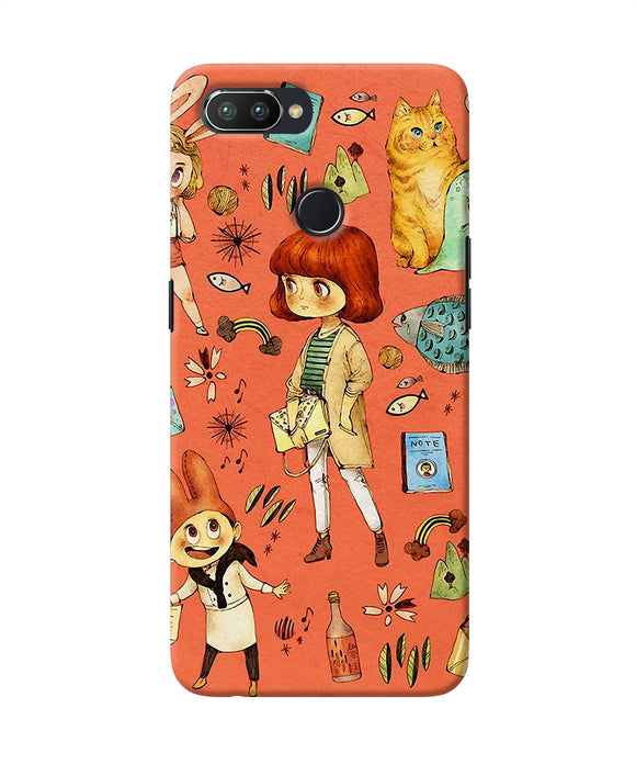 Canvas Little Girl Print Realme 2 Pro Back Cover