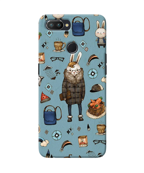 Canvas Rabbit Print Realme 2 Pro Back Cover