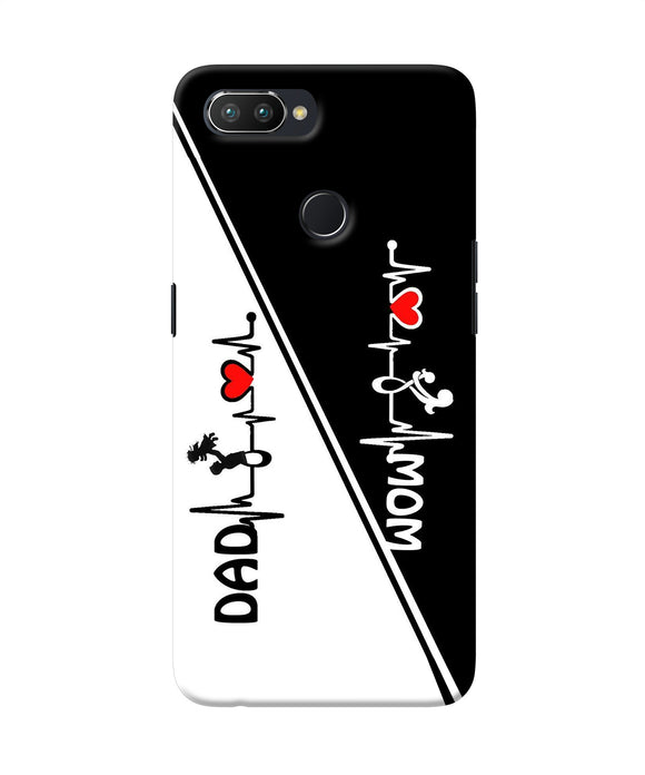 Mom Dad Heart Line Black And White Realme 2 Pro Back Cover