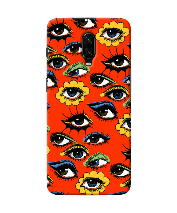 Abstract Eyes Pattern Oneplus 6t Back Cover