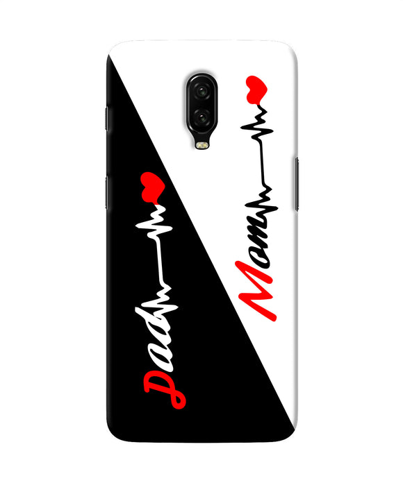 Mom Dad Heart Line Oneplus 6t Back Cover