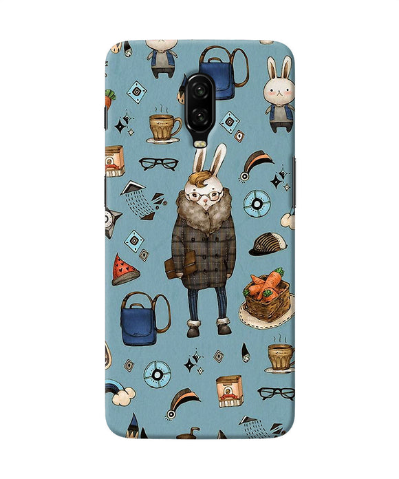 Canvas Rabbit Print Oneplus 6t Back Cover