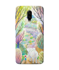 Natual Elephant Girl Oneplus 6t Back Cover