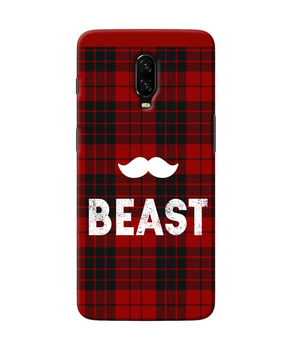 Beast Red Square Oneplus 6t Back Cover