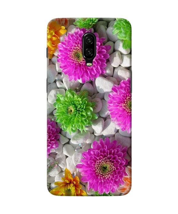 Natural Flower Stones Oneplus 6t Back Cover