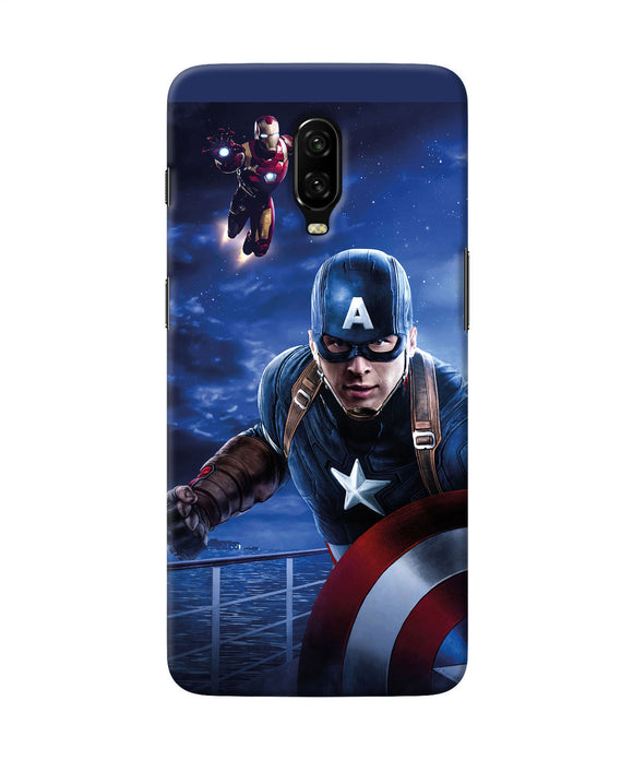 Captain With Ironman Oneplus 6t Back Cover