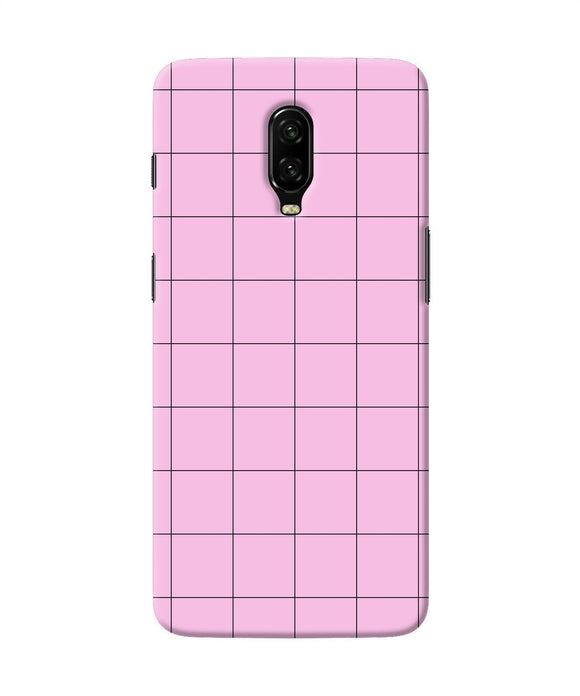 Pink Square Print Oneplus 6t Back Cover