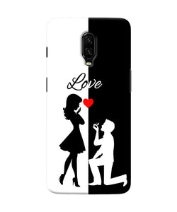 Love Propose Black And White Oneplus 6t Back Cover